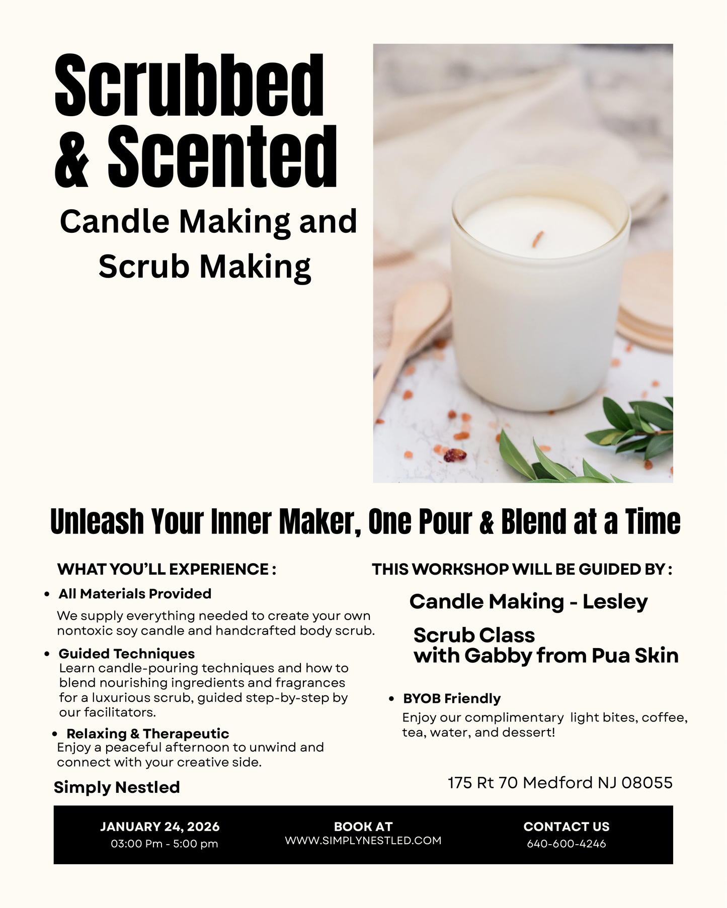 Scrubbed and Scented- Body Scrub & Candle Making Class 1/24/26