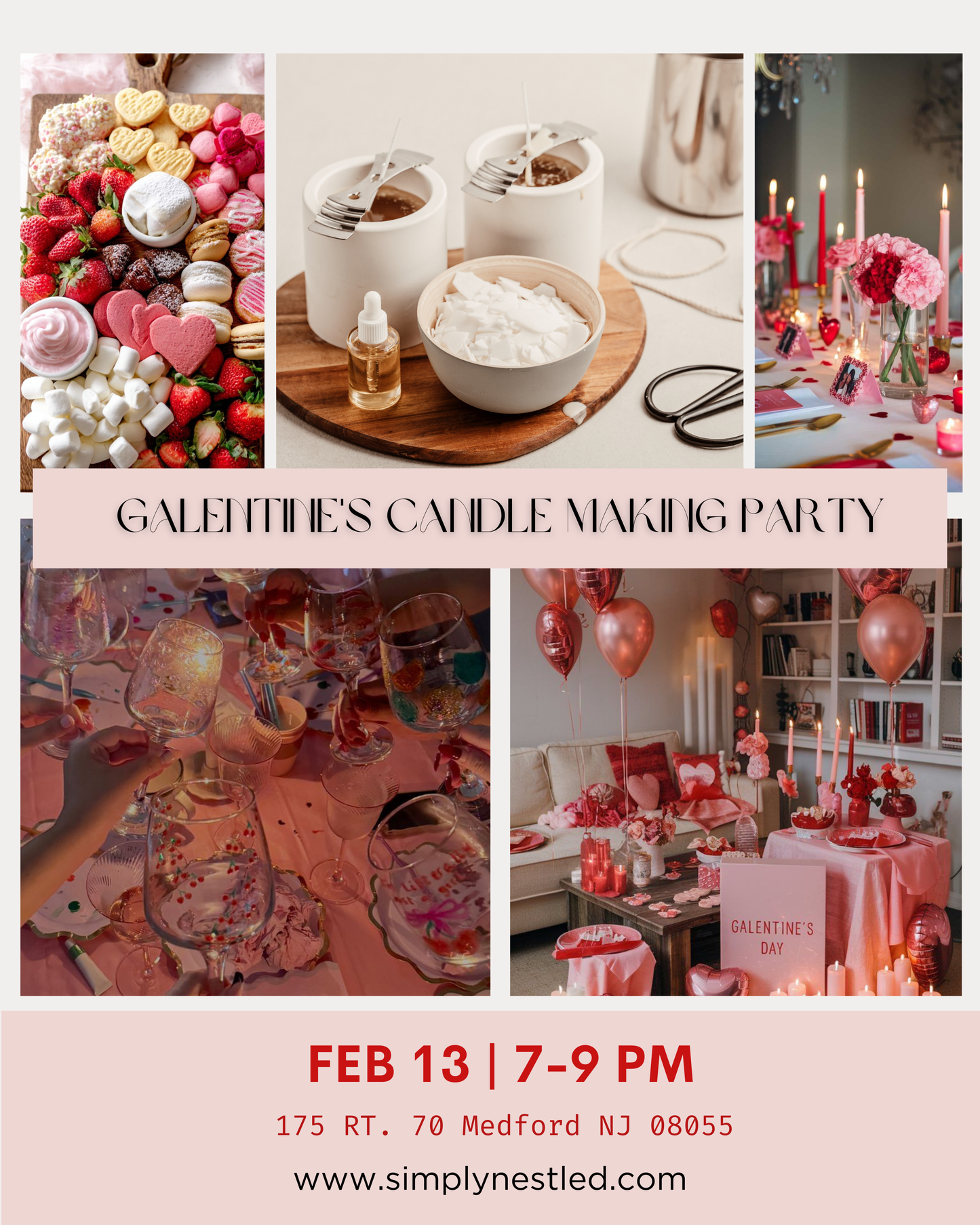 Galentine's Candle Making Party 2/13/26 7-9pm