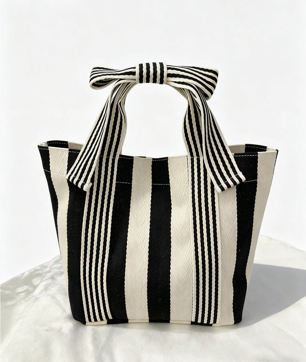 Simply Nestled Striped Mini Canvas Tote
